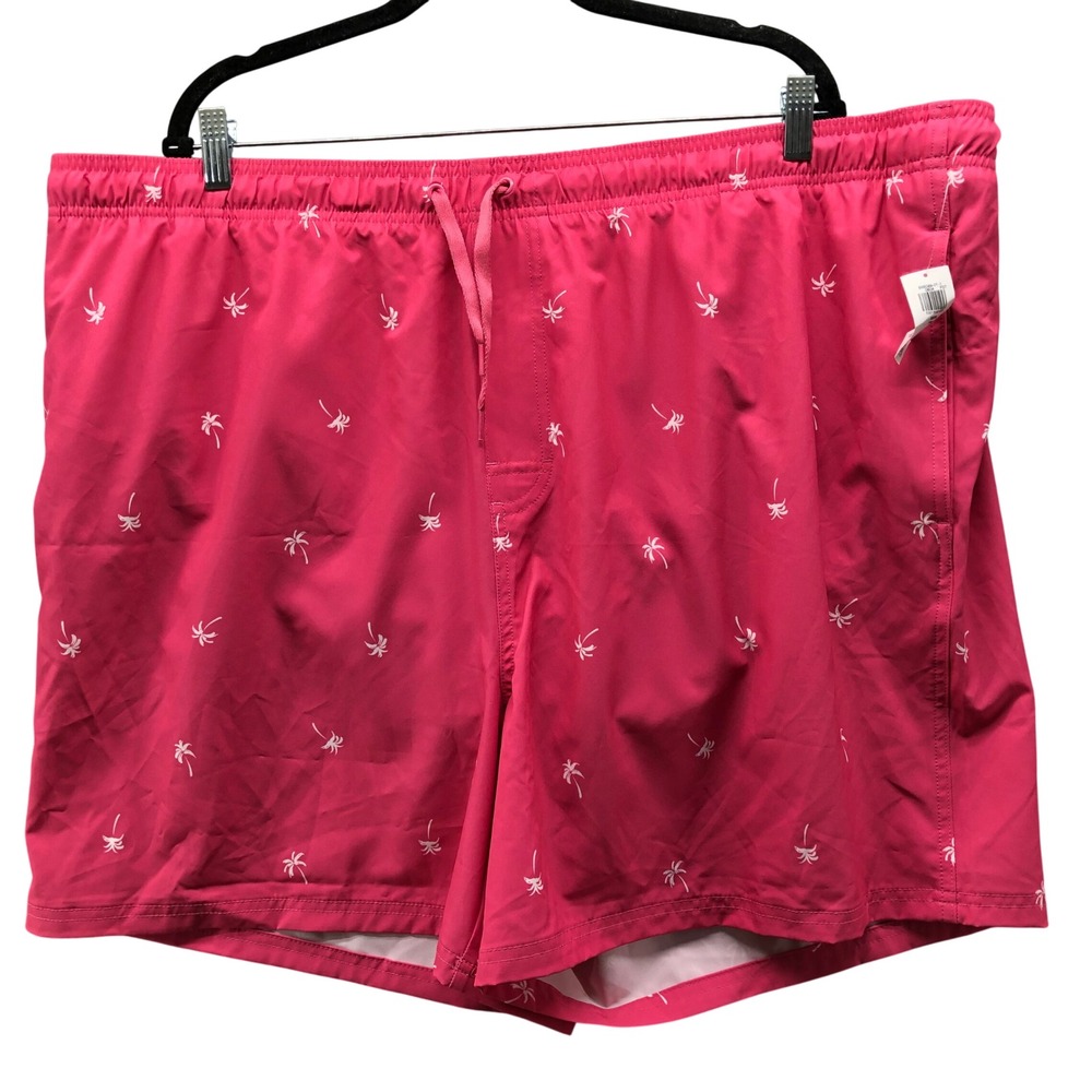 NWT Old Navy Swim Trunks Mens XXXL Tall Pink Palm‎ Tree Print Tropical 3XLT